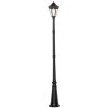 Outsunny Solar-Powered Vintage Outdoor Lamp Post Light 92.5" Weather-Resistant Clear Glass Black