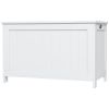 HOMCOM Wooden Storage Trunk 29.9" with Safety Hinges Bench Side Handles Chest Playroom White