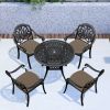 (Cushions In Random Colors)5-Piece Set Of Cast Aluminum Patio Furniture With Cushions
