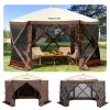 VEVOR Camping Gazebo Tent, 10'x10', 6 Sided Pop-up Canopy Screen Tent for 8 Person Camping, Waterproof Screen Shelter w/Portable Storage Bag