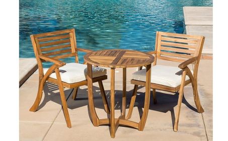 Outdoor HERMOSA KD WOOD DINING SET with Cushions