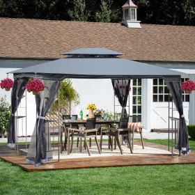 13x10 Outdoor Patio Gazebo Canopy Tent With Ventilated Double Roof And Mosquito net(Detachable Mesh Screen On All Sides),Suitable for Lawn, Garden