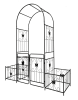 Metal Garden Arch with Gate 79.5'' Wide x 86.6'' High Climbing Plants Support Rose Arch Outdoor Black