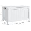 HOMCOM Wooden Storage Trunk 29.9" with Safety Hinges Bench Side Handles Chest Playroom White