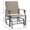 Outsunny 2 Pieces, Patio Rocking Chairs, All-Weather Spring Motion Textile with Breathable Mesh Fabric, Khaki