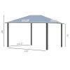 Outsunny Polycarbonate Paradise: 12x10 Hardtop Gazebo with Aluminum Frame in Grey