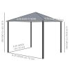 Outsunny 10'x10' Covered Gazebo, Outdoor Patio Gazebo with Mesh Sidewalls and Privacy Curtains, Canopy Pergolas in Black