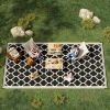 Outsunny 9x18 Reversible RV Outdoor Rug Black and Beige Plastic Straw Patio Floor Mat for Backyard Deck Picnic Beach Camping