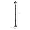 Outsunny Solar-Powered Vintage Outdoor Lamp Post Light 92.5" Weather-Resistant Clear Glass Black