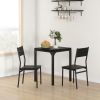 HOMCOM 3 Piece Dining Set, 23.5" Square Table with 2 Chairs, Space Saving for Small Apartment, Black