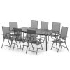 9 Piece Patio Dining Set Anthracite Steel