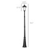 Outsunny Solar Post Light 94.5" Outdoor Vintage Street Lamp Solar Powered for Garden Pathway Driveway Black