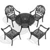 (Cushions In Random Colors)5-Piece Set Of Cast Aluminum Patio Furniture With Cushions