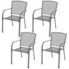 5 Piece Patio Dining Set Steel Anthracite