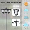 Outdoor Lamp Post Lights, Triple Head Solar Powered Lamp, Street Vintage Solar Post Lamp, for Backyard, Garden Pathway, Driveway, 72 Inches