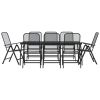 9 Piece Patio Dining Set Anthracite Metal Mesh