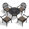 (Cushions In Random Colors)5-Piece Set Of Cast Aluminum Patio Furniture With Cushions
