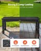 Outdoor Bench, 44.5 inch, 600 lbs Weight Capacity, Weatherproof Plastic Frame with Adjustable Level Footpads and Thick Leg, Outside Bench for Patio