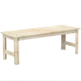 Outsunny 2-Seat Wood Garden Bench, Patio Bench Outdoor Bench with Slatted Seat, Backless Front Porch Bench for Park, Garden, Poolside, Deck (Color: default)