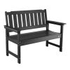 Outdoor Bench, 50.5 inch, 800 lbs Weight Capacity for 2-3 Persons, Weatherproof Plastic Frame with Backrest and Wide Armrests, Outside Bench for Patio