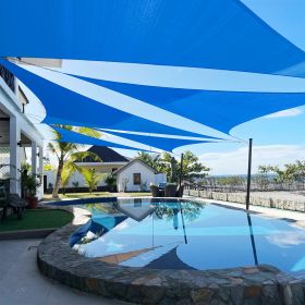 Artpuch Custom Size Sky Blue Sun Shade Sail Triangle Canopy 185 GSM Durable Fabric UV Block Awning for Outdoor Patio Garden Backyard (Customized Avail (Color: Sky Blue, size: 20x24x31.2)