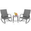 3 Pieces Patio Rattan Rocking Furniture Set